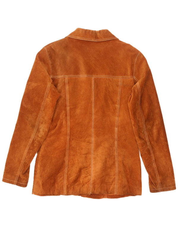 Gipsy Womens Suede Jacket UK 14 Medium Brown Leather
