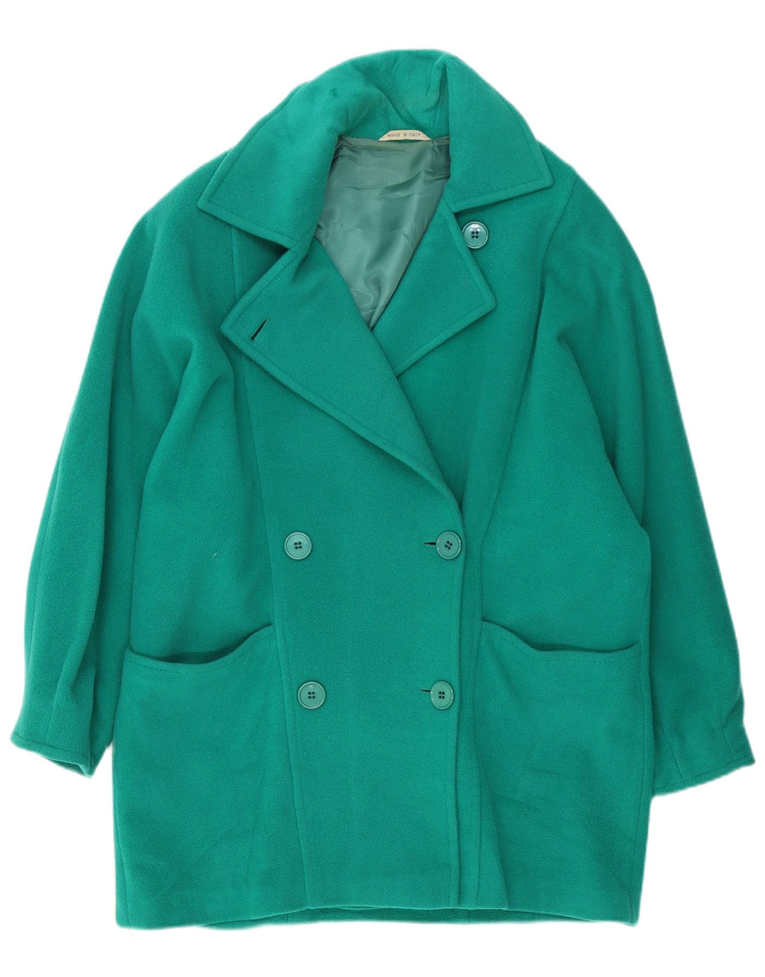 Franco Ancona Womens Oversized Double Breasted Coat IT 46 Large Green Wool