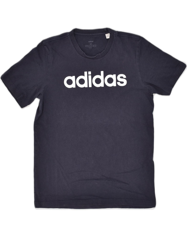 ADIDAS Mens Graphic T-Shirt Top Medium Navy Blue Cotton | Vintage Adidas | Thrift | Second-Hand Adidas | Used Clothing | Messina Hembry 