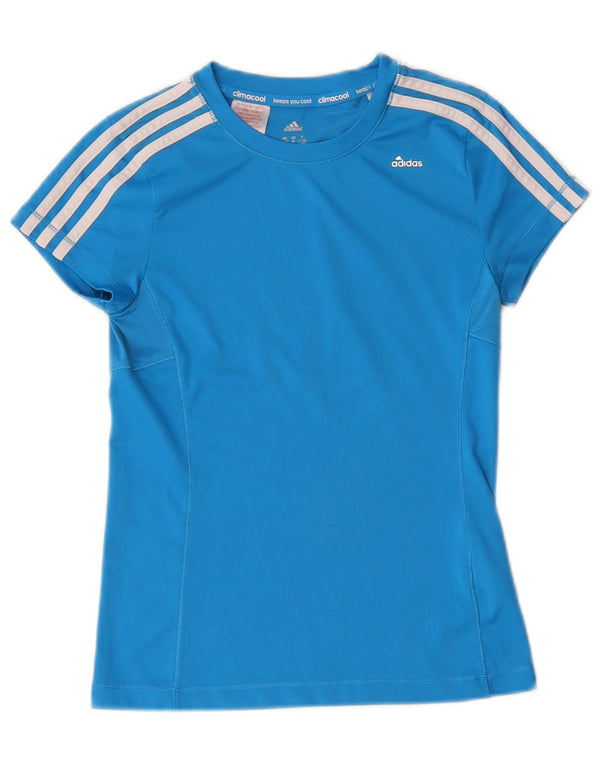 Adidas Boys Climacool T-Shirt Top 11-12 Years Blue Polyester