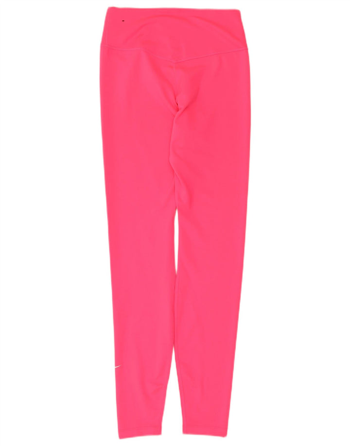 Nike Womens Dri Fit Leggings UK 10 Small  Pink Polyester