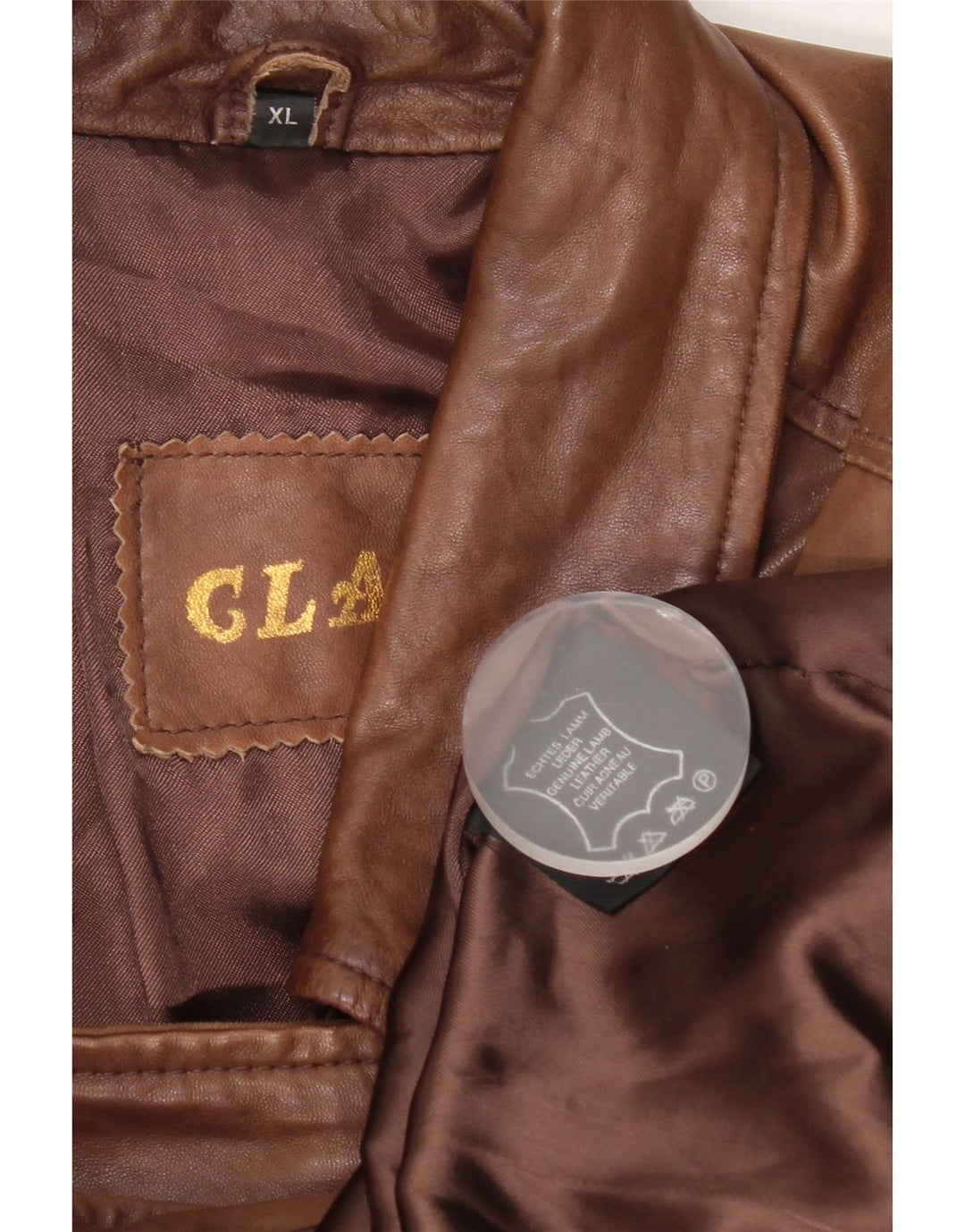 Vintage Womens Oversized Leather Jacket UK 18 XL Brown Leather