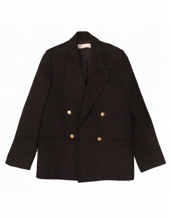 Zara Ανδρικό σακάκι με διπλό στήθος UK 36 Small Black Flecked Polyester