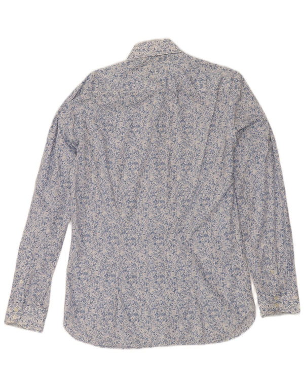 Ted Baker Mens Shirt Size 15 Medium Blue Floral Cotton