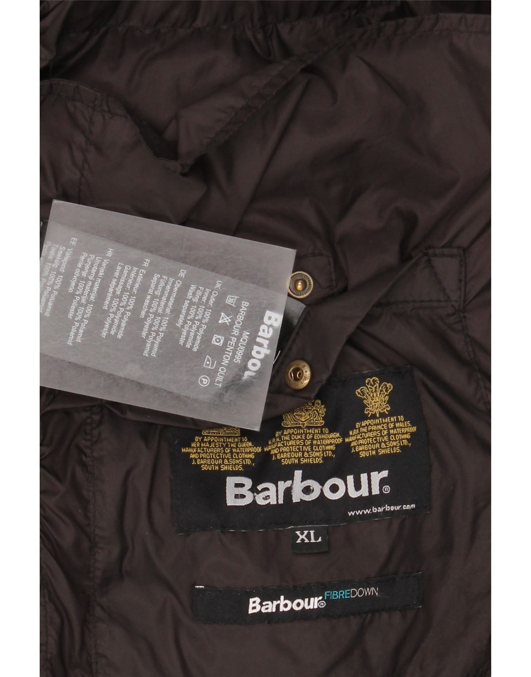Barbour Mens Padded Jacket UK 42 XL Black Polyamide