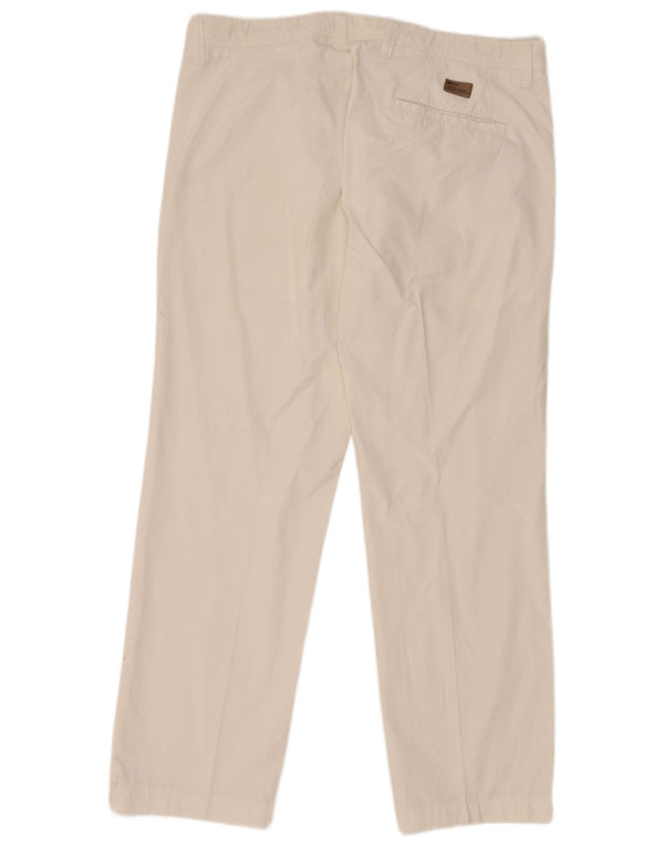 Gas Mens Straight Chino Trousers W36 L29 White Cotton