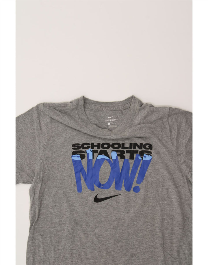 NIKE Boys Graphic T-Shirt Top 12-13 Years Large Grey Vintage Nike and Second-Hand Nike from Messina Hembry 