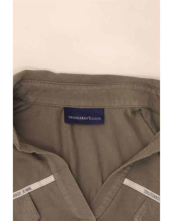 Trussardi Dame Polo Shirt UK 14 Large Grå