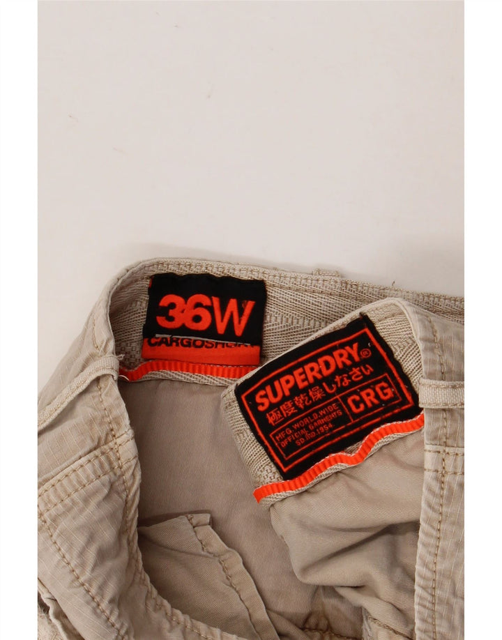 Męskie spodenki cargo Superdry W36, duże, beżowe, bawełniane