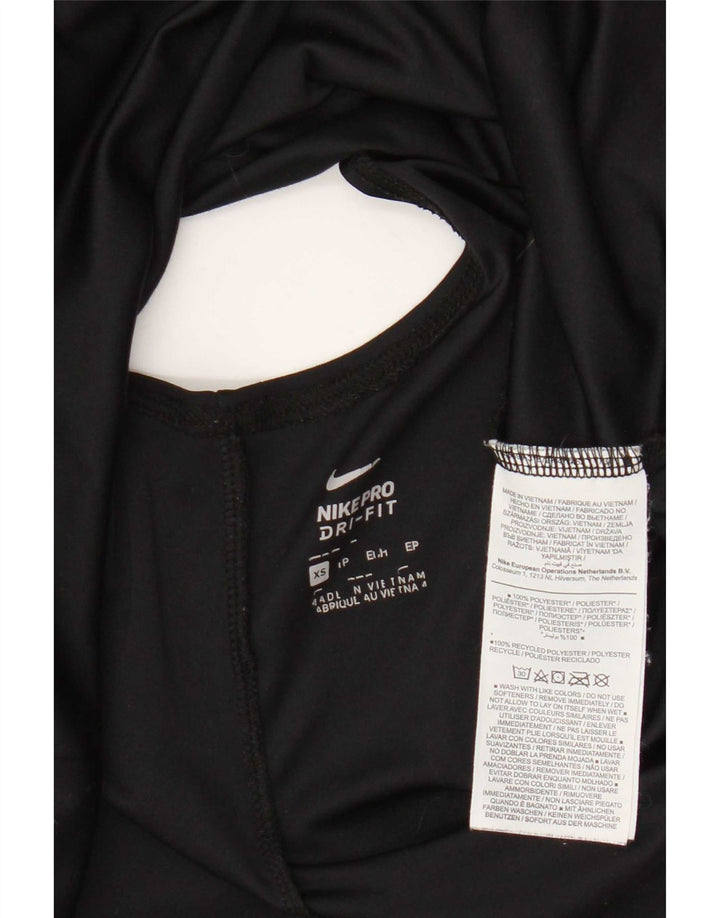 Nike Womens Dri Fit Oversized Graphic Vest Top UK 6 XS Black Polyester