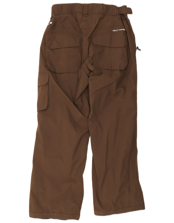 Helly Hansen Mens Straight Cargo Calças Grande W34 L32 Poliéster Marrom