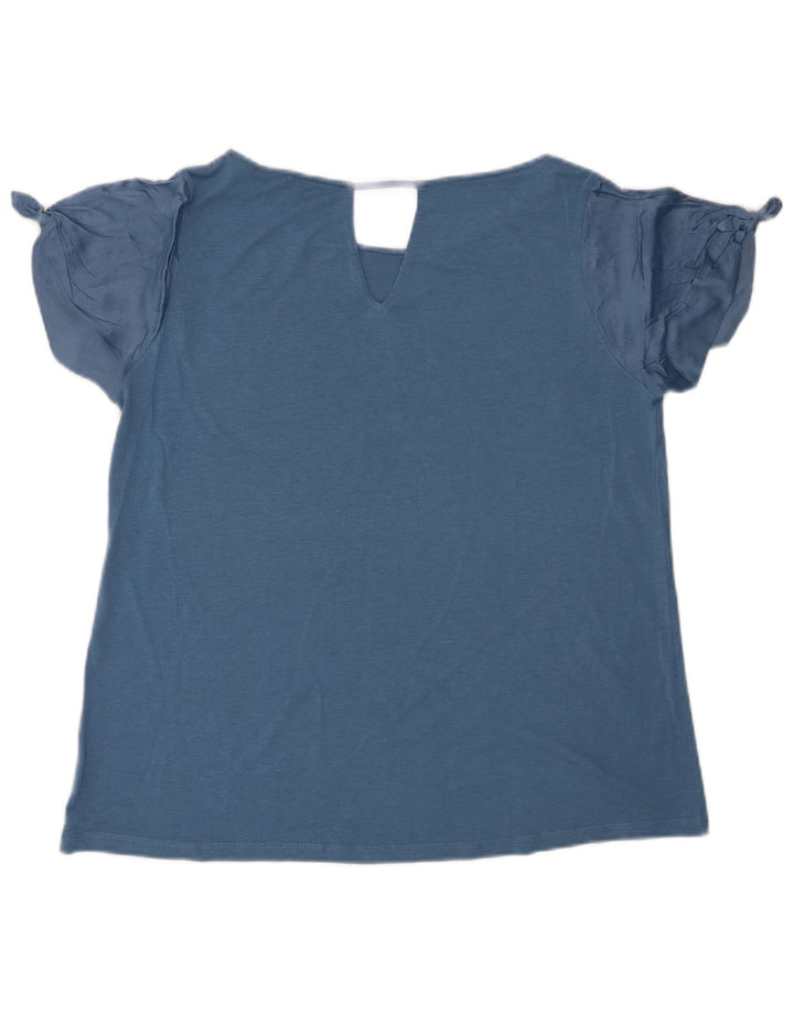 Massimo Dutti Dame T-Shirt Top UK 14 Stor Blå