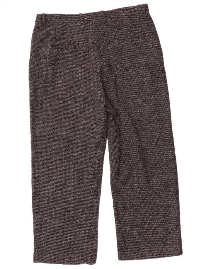 Zara Pantalon court coupe ample pour femme EU 40 Medium W30 L23 Gris Polyester