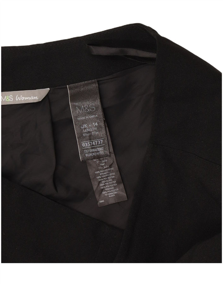 Marks & Spencer Womens Pencil Skirt UK 14 Large W32 Black Polyester