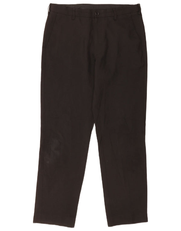 Marks & Spencer Mens Regular Fit Chino Trousers W32 L31 Black Polyester
