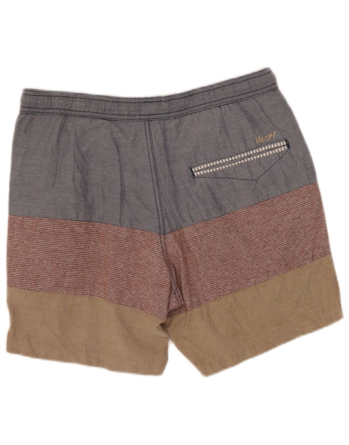 Volcom Mens Casual Shorts W32 Medium Multicoloured Colourblock Cotton