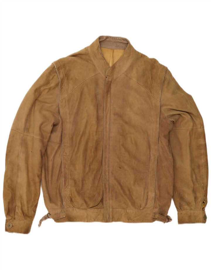 Vintage herre læderjakke UK 40 Large Beige