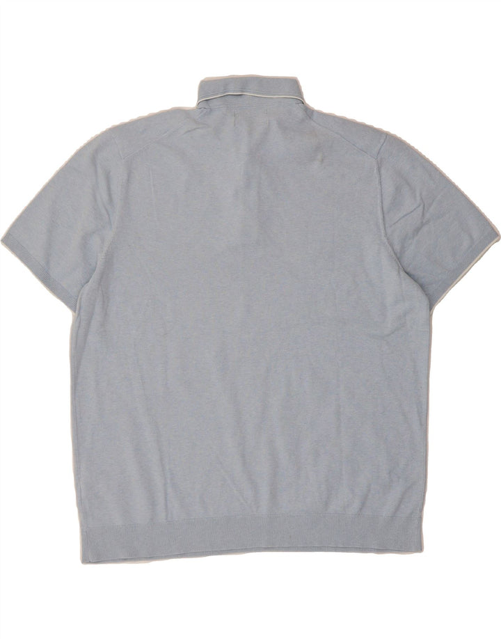MARKS & SPENCER Mens Polo Shirt XL Blue Cotton Vintage Marks & Spencer and Second-Hand Marks & Spencer from Messina Hembry 