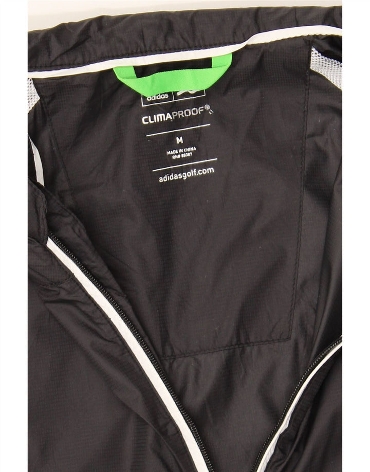 ADIDAS Mens Clima Proof Rain Jacket UK 38 Medium Black Nylon Vintage Adidas and Second-Hand Adidas from Messina Hembry 