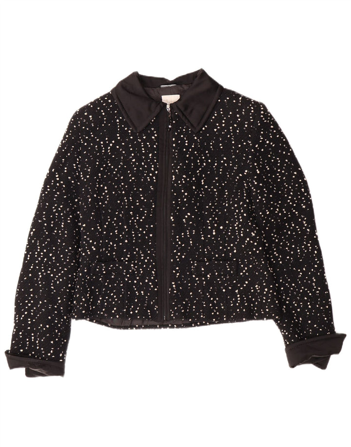 RENATO BALESTRA Womens Bolero Jacket IT 44 Medium Black Flecked Wool