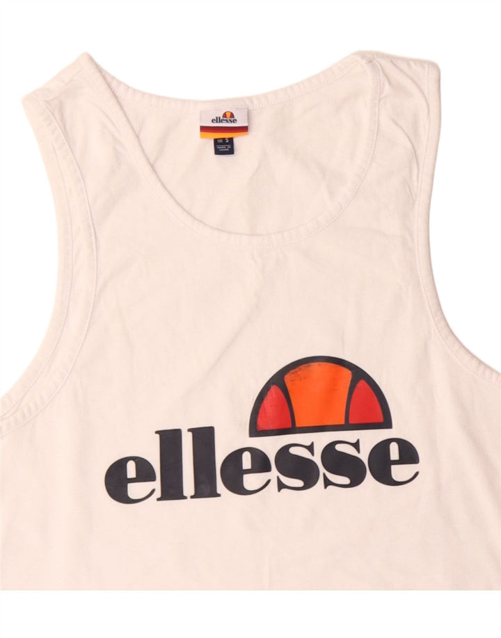 Ellesse Herre Grafisk Vest Top Lille Hvid Bomuld