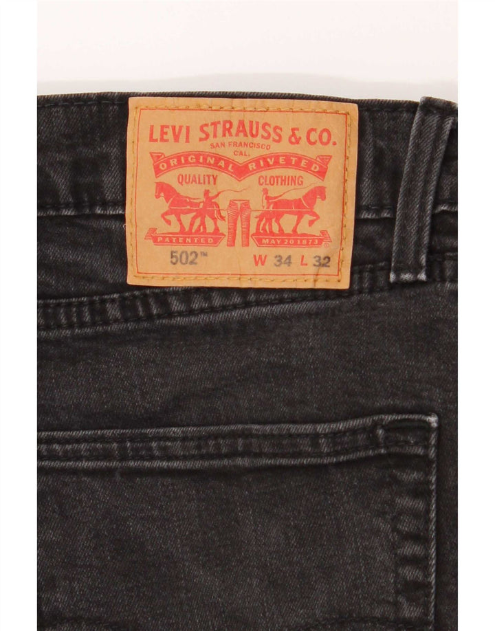 Levi's Mens 502 Tapered Jeans W34 L29 Grey Cotton
