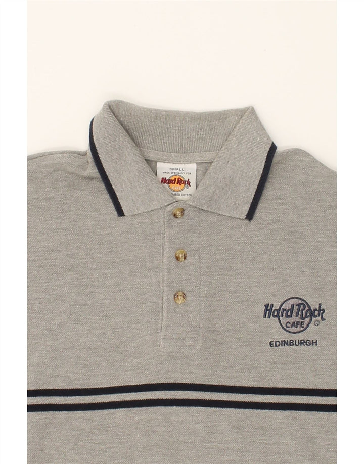 HARD ROCK CAFE Mens Edinburgh Polo Shirt Small Grey Cotton Vintage Hard Rock Cafe and Second-Hand Hard Rock Cafe from Messina Hembry 