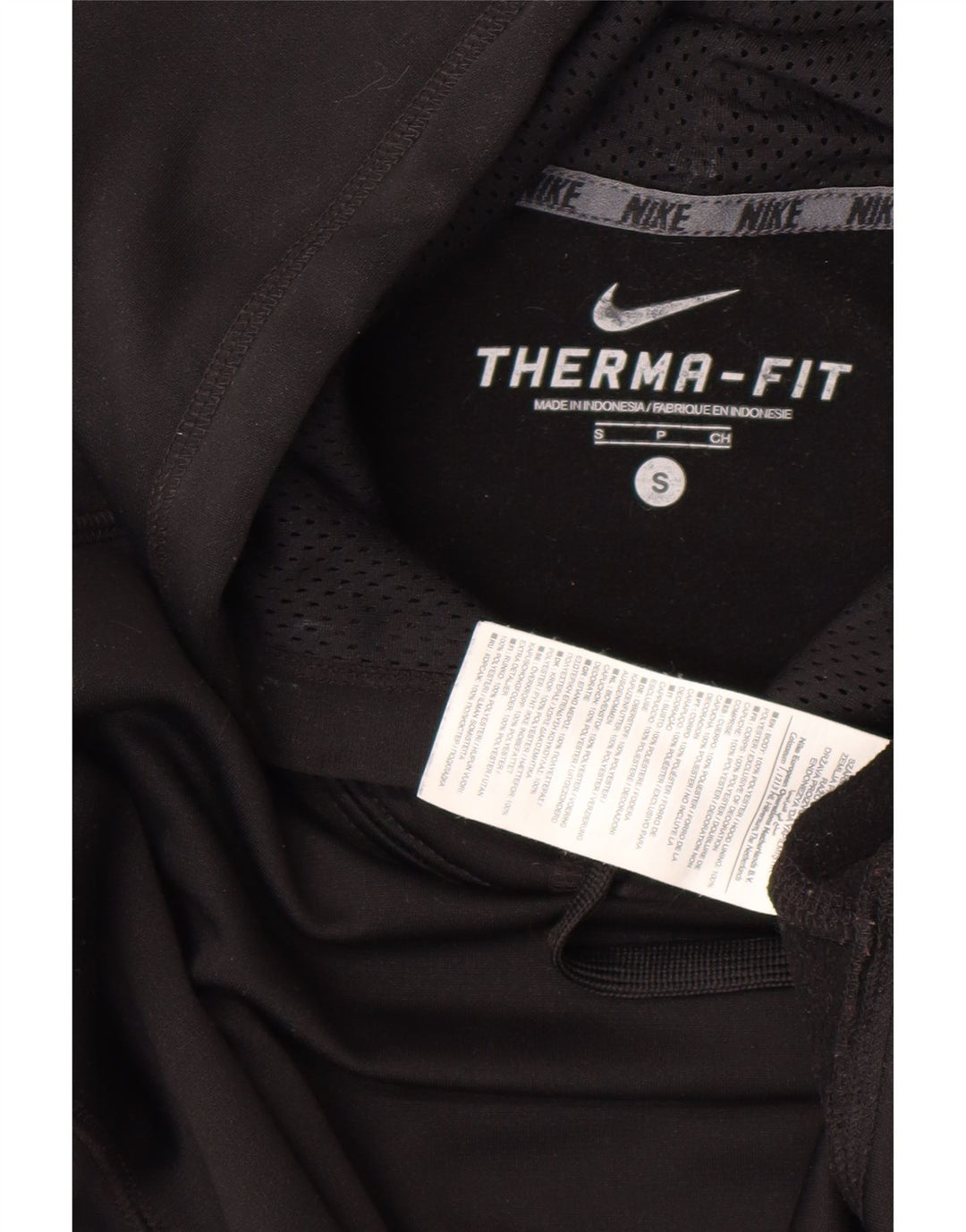 NIKE Mens Therma-Fit Hoodie Jumper Small Black Polyester