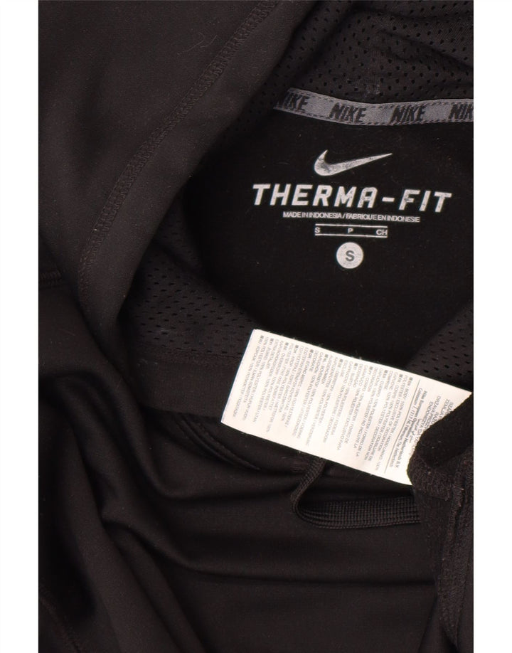 NIKE Mens Therma-Fit Hoodie Jumper Small Black Polyester
