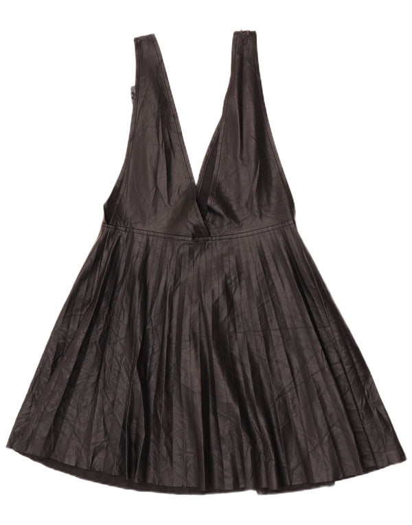 Zara Damen-Kleid aus Kunstleder, Größe S, Schwarz, Polyurethan