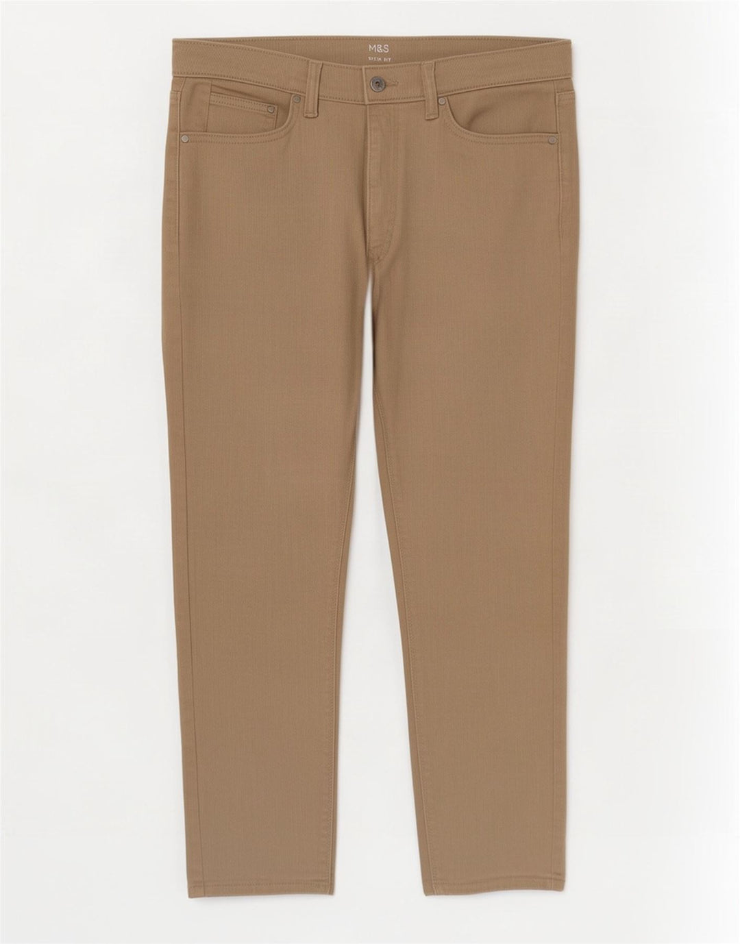 Marks & Spencer Dame Slim Jeans W34 L29 Beige Bomuld