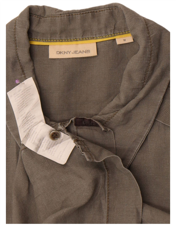 Dkny Herre Kortærmet Shirt Medium Khaki Linen