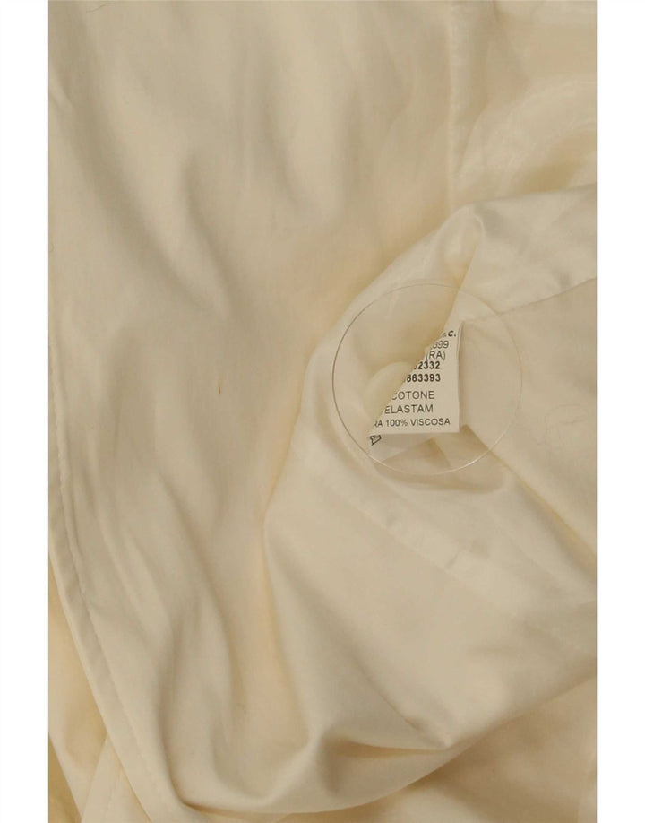 Germano Zama Womens 1 Button Blazer Jacket UK 8 Small White Cotton