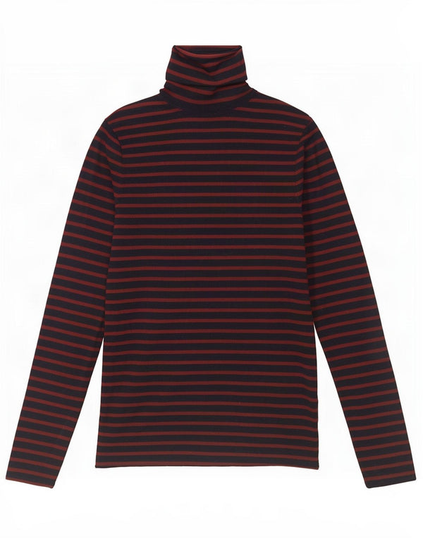 Top Zara da donna a maniche lunghe UK 12 viscosa a righe blu navy medio