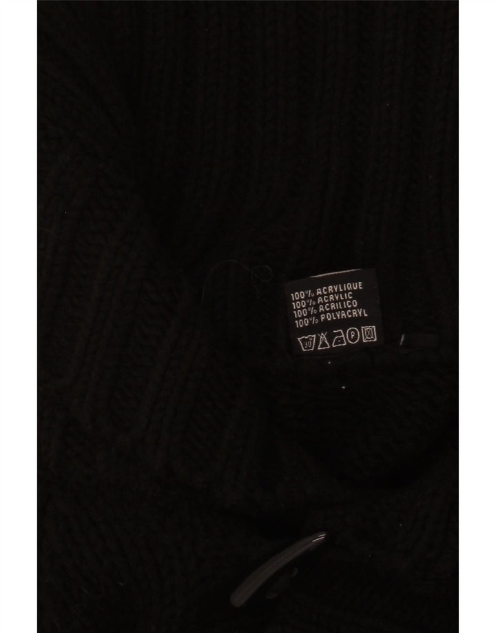 vintage Mens Cardigan Sweater Grand Acrylique Noir