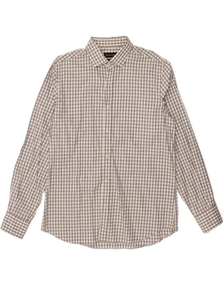 MASSIMO DUTTI Mens Slim Fit Shirt XL Grey Gingham Cotton Vintage Massimo Dutti and Second-Hand Massimo Dutti from Messina Hembry 