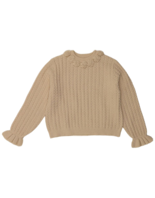 Maglione girocollo per ragazze Zara 13-14 anni Beige floreale