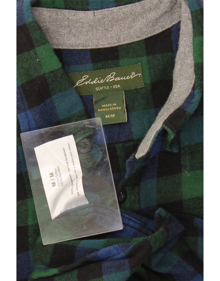 EDDIE BAUER Mens Flannel Shirt Medium Blue Check Cotton Vintage Eddie Bauer and Second-Hand Eddie Bauer from Messina Hembry 
