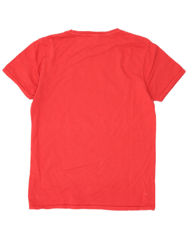 Scotch & Soda Mens Vintage Graphic T-Shirt Top Medium Red Cotton