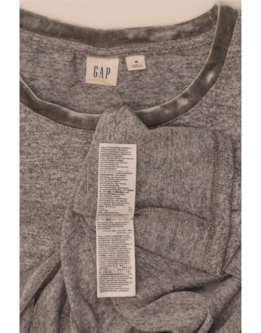 Gap Γυναικείο T-Shirt Top UK 14 Medium Grey Polyester