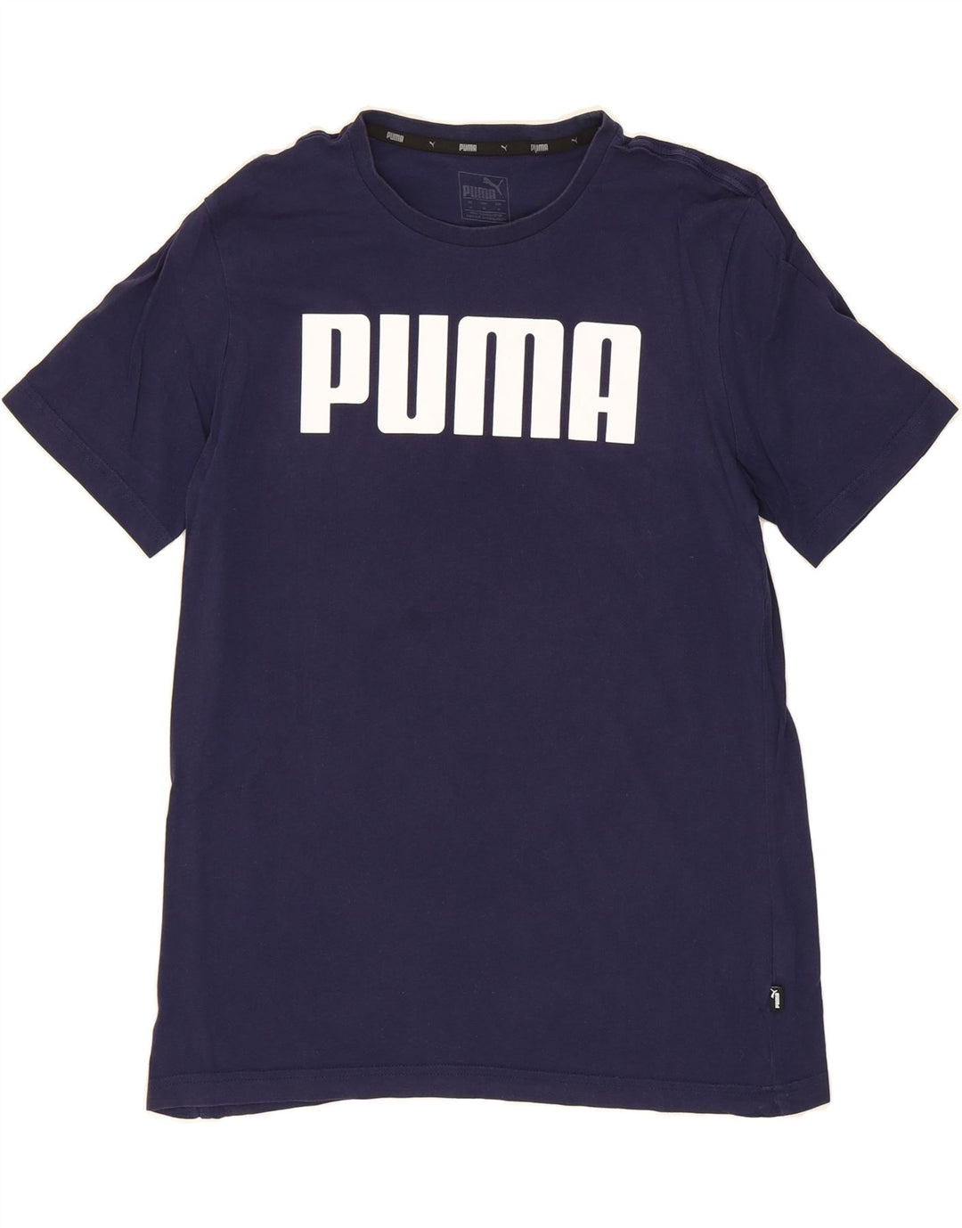 PUMA Mens Graphic T-Shirt Top Medium Navy Blue Cotton Vintage Puma and Second-Hand Puma from Messina Hembry 