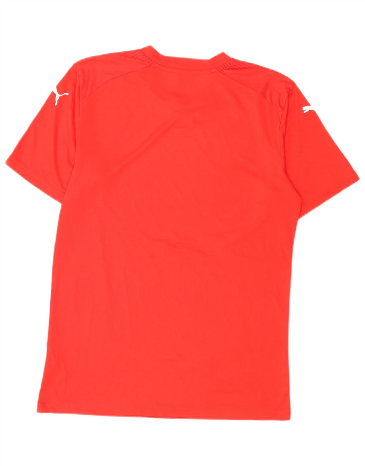 Puma Herre T-Shirt Top Medium Rød Chevron Polyester