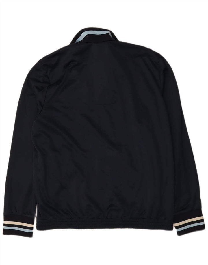 Lotto Womens Tracksuit Top Jacket UK 18 XL Navy Blue Striped Polyester
