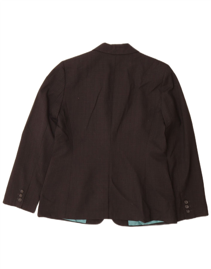 Calvin Klein Womens Blazer Jacket UK 10 Small Black Check Polyester