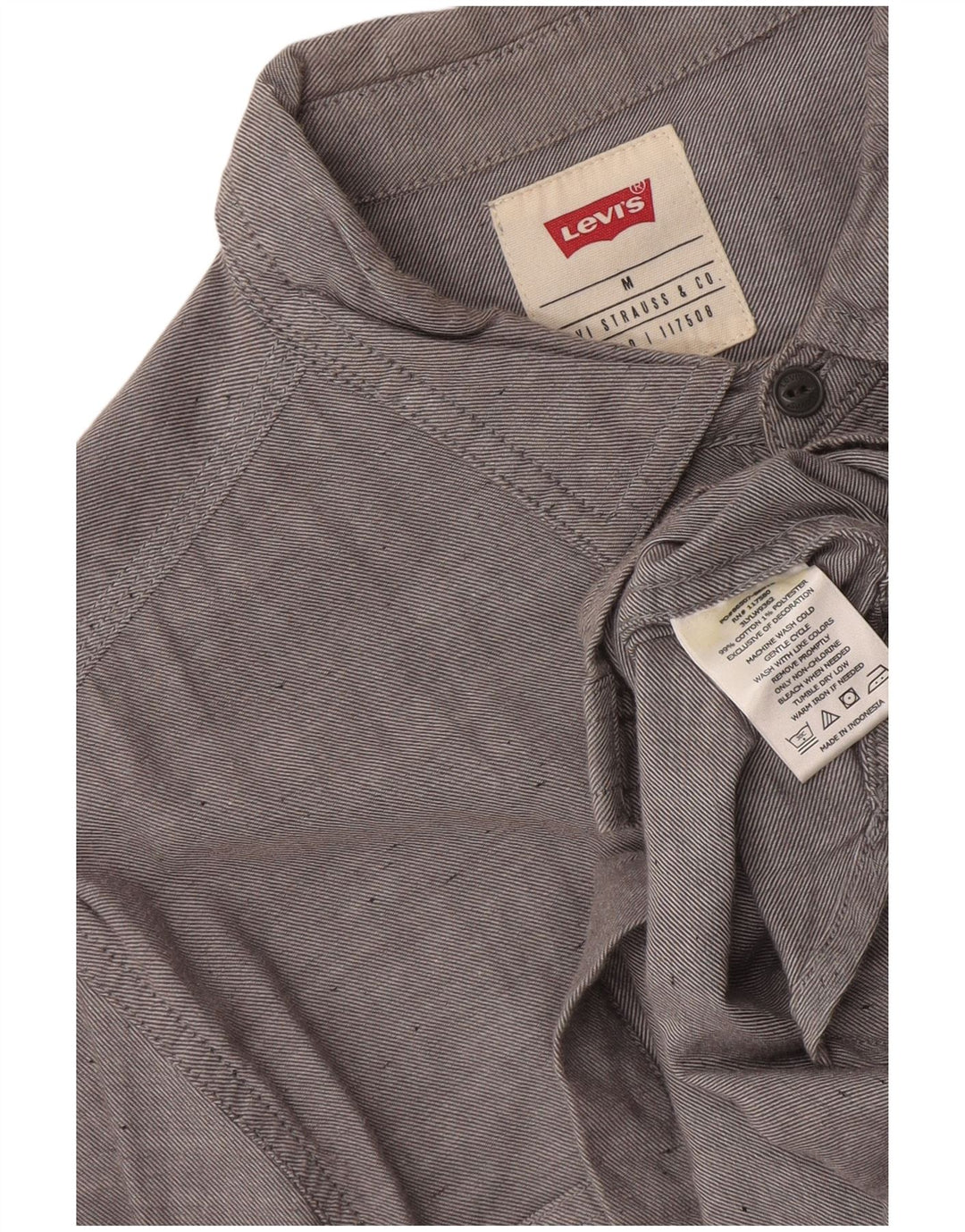 Levi's Mens Shirt Medium Grey Flecked Cotton