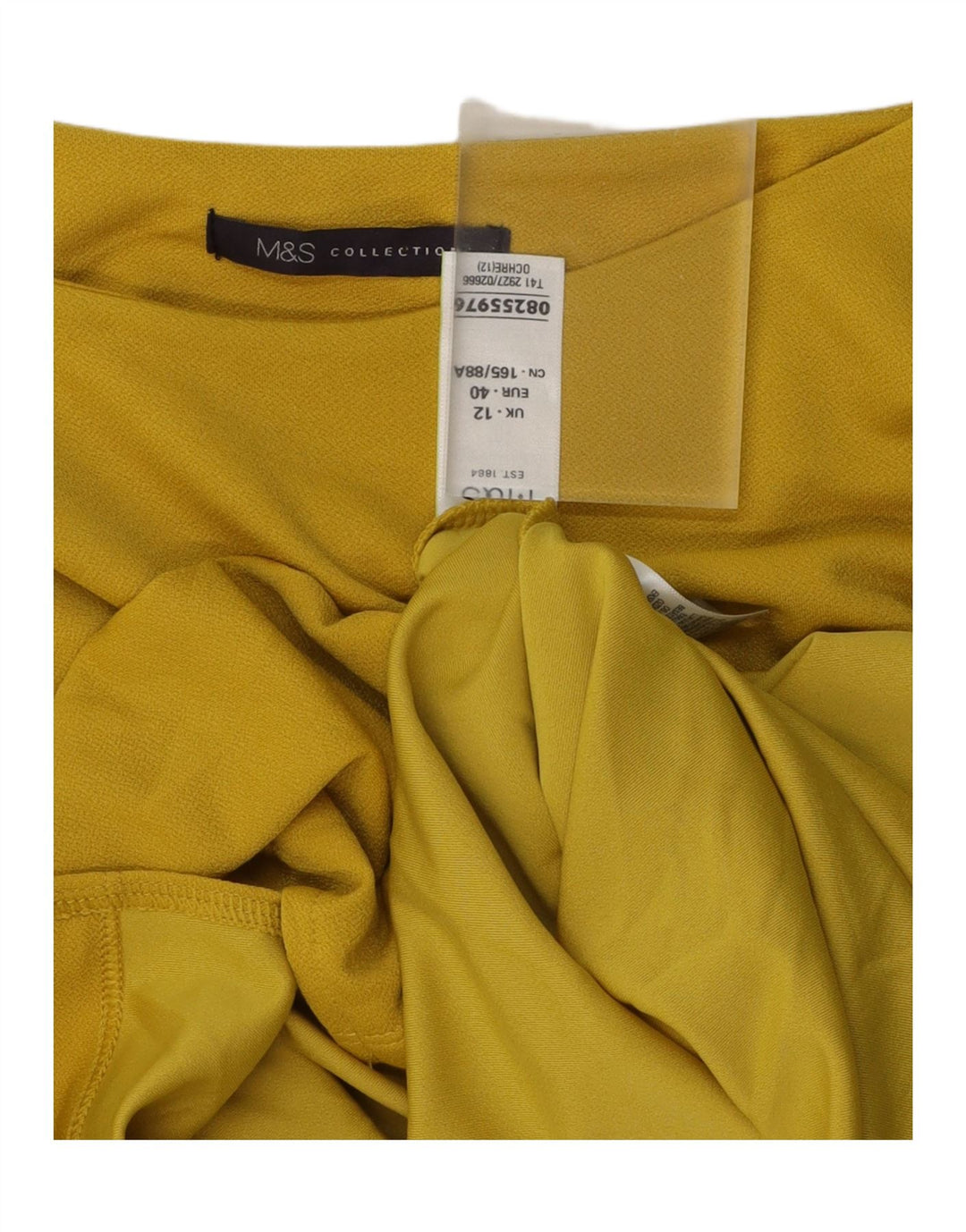 MARKS & SPENCER Womens Oversized Blouse Top UK 12 Medium Yellow Polyester Vintage Marks & Spencer and Second-Hand Marks & Spencer from Messina Hembry 