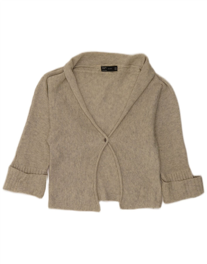 Zara Bolero Jumper UK 12 Femme Gris Moyen Moucheté
