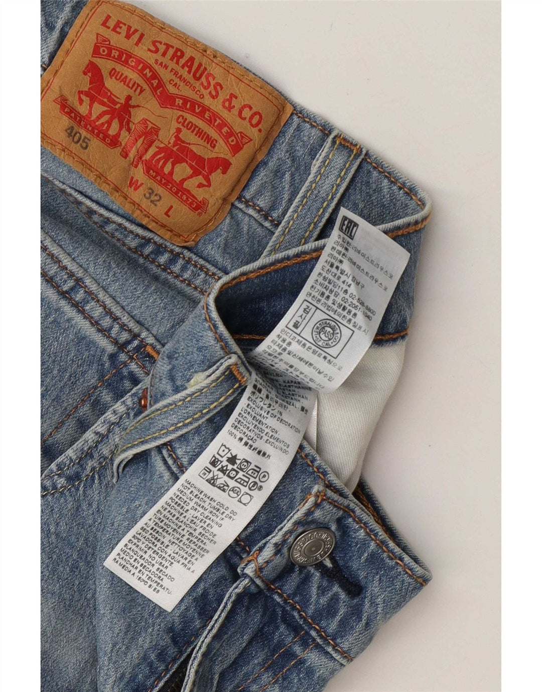 Levi's Mens 405 Denim Shorts W32 Medium Blue Cotton