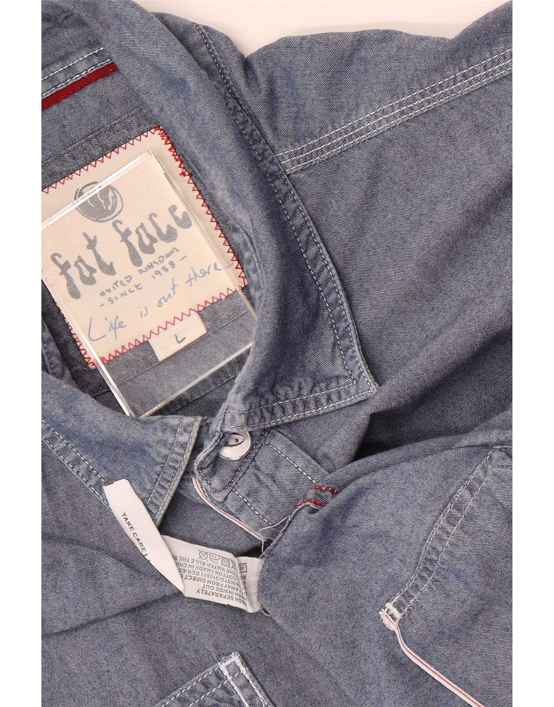 Fat Face Mens Shirt Large Blue Cotton