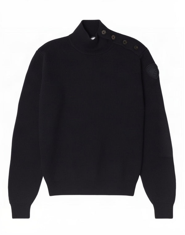 Blauer Mens Turtle Neck Jumper Sweater Medium Navy Blue Wool